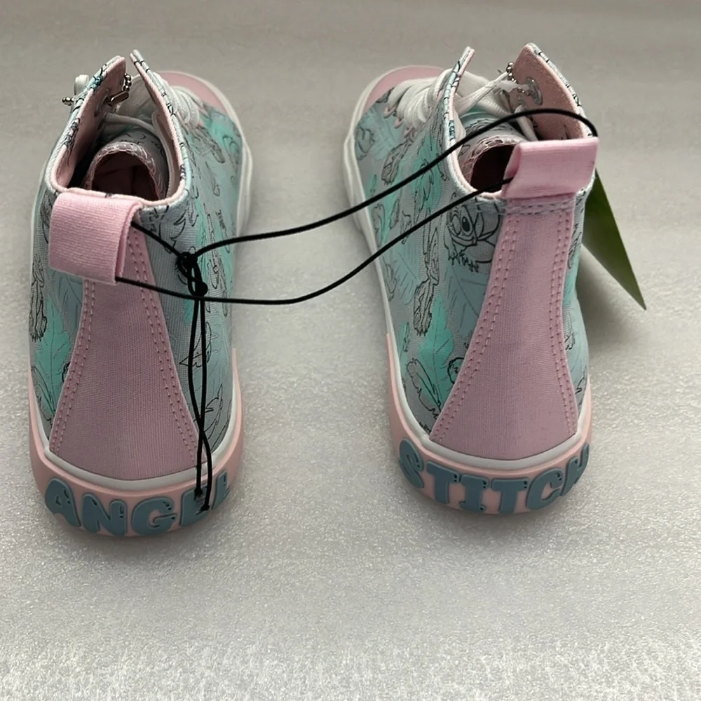 🆕 Disney Stitch High-Top Sneakers From Lilo and Stitch Pink Gray Blue Size 8